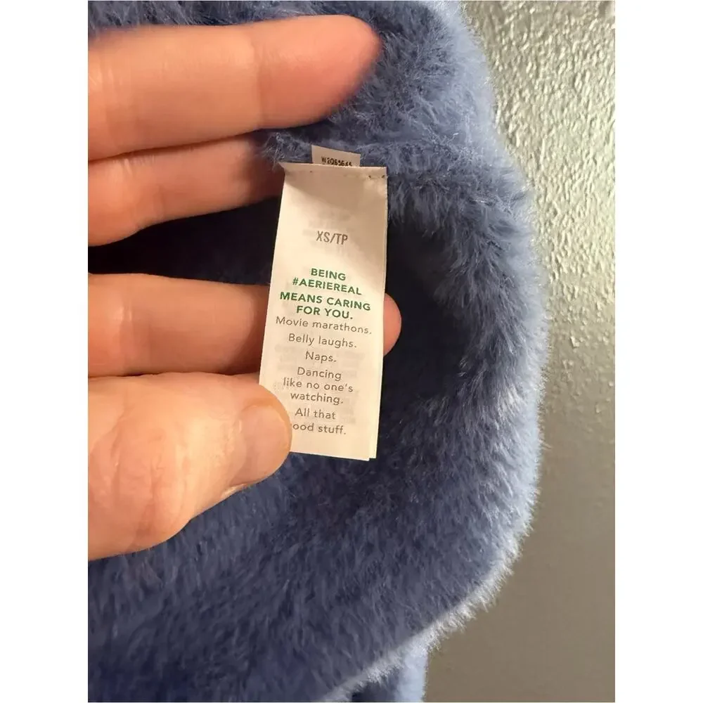 Aerie American Eagle Teddy Crop Cardigan Size XS